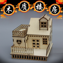 Wooden small building burial goods storage mourning hall funeral supplies Villa funeral sacrifice burial tomb sweeping
