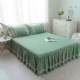Khăn trải giường giường đơn lanh váy Formula 1.8m mét rửa sạch bông bông bông váy công chúa trượt tấm vải liệm giường giường 1,5m - Váy Petti 	chân váy giường