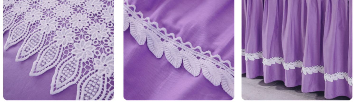 Bộ đồ giường bằng vải cotton đơn bộ trải giường 1,8m Bộ đồ giường bằng vải cotton công chúa màu rắn 1,5m Bộ đồ giường bằng vải lanh phủ bụi - Váy Petti váy giường khách sạn