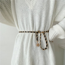 European and American Metal Chain Belt Womens Matching Skirt Suit Sweater Corset Versatile Girdle Fashion Decorative Thin Waist Chain Cool