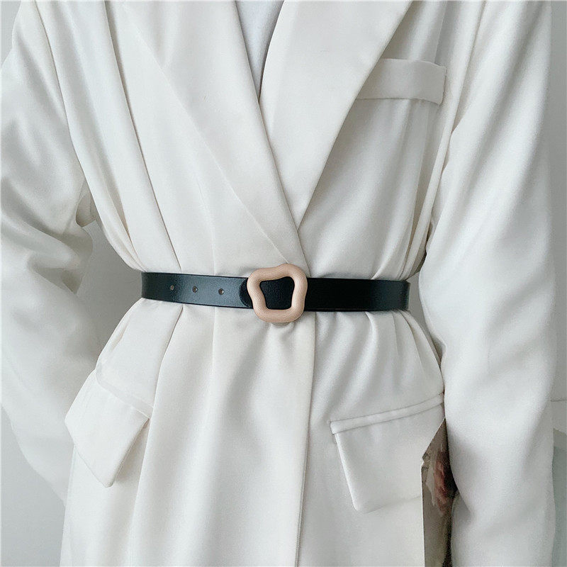 European and American design sense belt ladies ins style fashion all-match waist with suit woolen coat corset girdle decoration