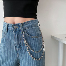 European and American Metal Chain Pants Chain Accessories Ins Mens Street Pants Chain Decoration Trendy Pants Hanging Hip Hop Women