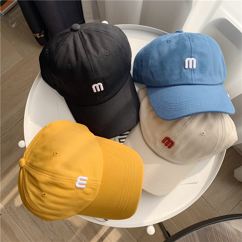 Minority M embroidery baseball cap for men and women Korean version of ins casual fashion all-match summer sunscreen sun visor net red trend