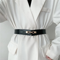 Retro Elastic Elastic Belt Female Leather Decoration Dress Coat Suit Corset Waistband Versatile Belt