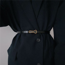 Design high-end leather belt womens fine decoration with skirt woolen coat girdle belt waist belt versatile fashion