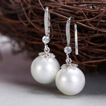 Design sense earrings niche flower pearl earrings long earrings 2021 new autumn and winter