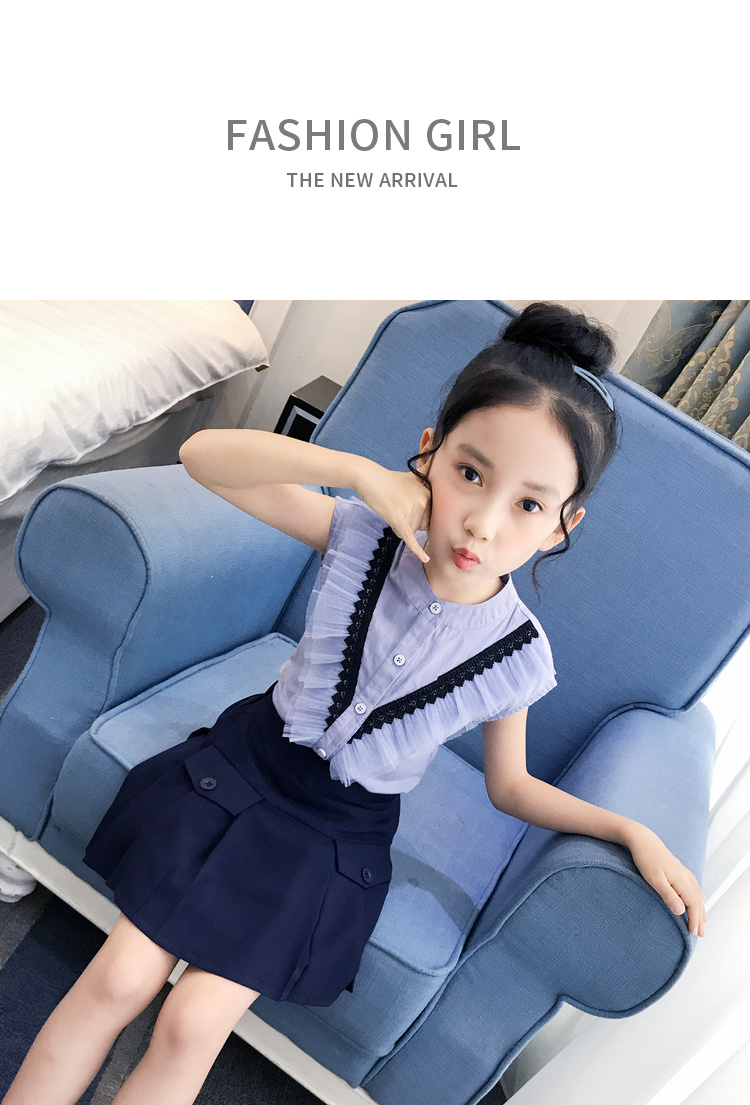 Áo sơ mi nữ đại dương Mùa hè 2019 Mới áo gió cho trẻ em Áo sơ mi cotton Trẻ em mặc lớn Áo không tay - Áo sơ mi áo sơ mi bé trai xuất khẩu