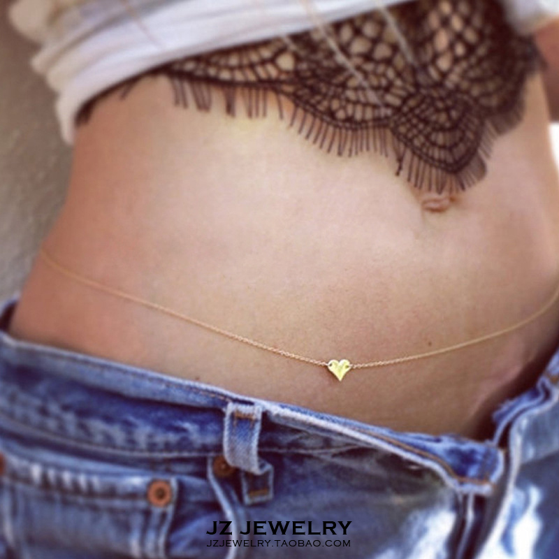JZ Belly chain European and American simple ins body chain with bikini sexy love dance waist chain female