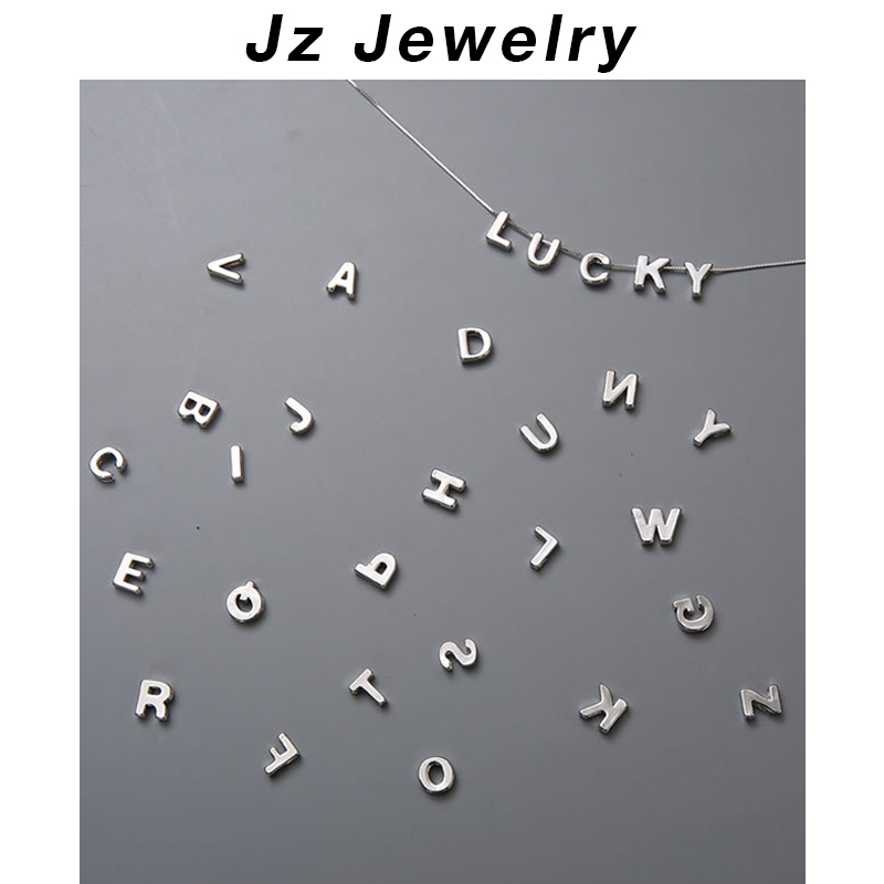 JZ Necklace S925 Sterling Silver European and American Simple Clavicle Chain Couple Korean Temperament Cute Alphabet Necklace