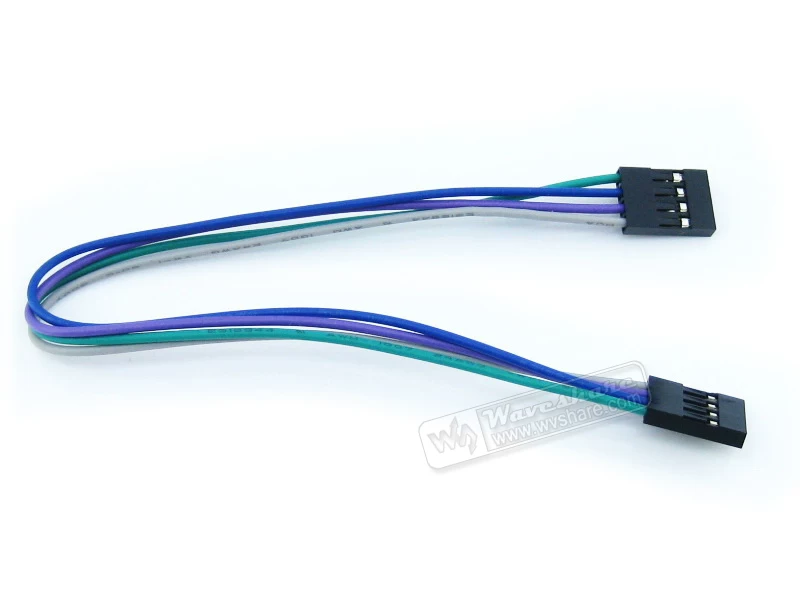 Линия WaveShare DuPont 4 pin 2.54 шаг 200 мм 4 цвета: зеленый, синий, фиолетовый и серый
