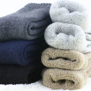 Vớ len dày nam ống terry ấm mùa đông cộng với vớ nhung cotton vớ cashmere ngủ vớ trung niên