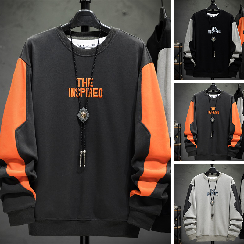 Men's thick T-shirt 2020 new Korean version trend spring and autumn winter couple loose round neck ins trendy brand all-match suit