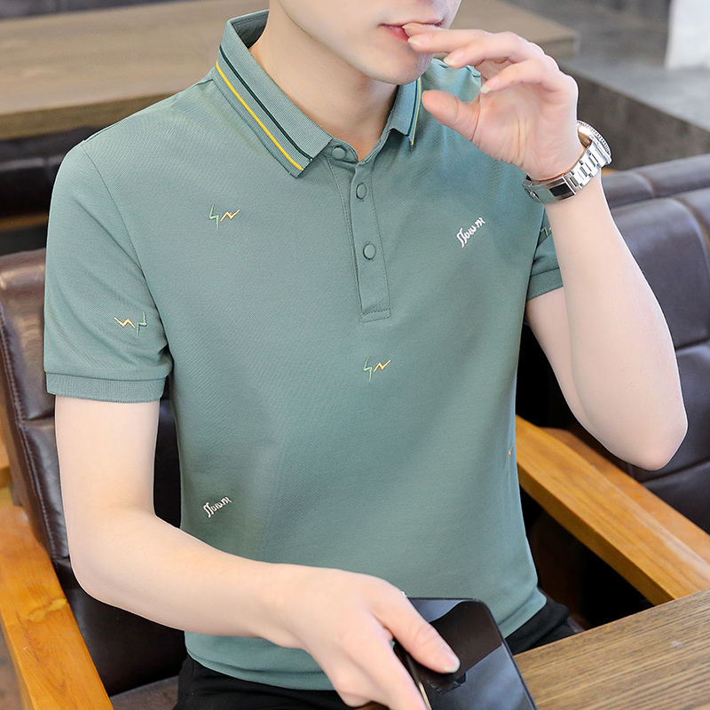 polo shirt men's summer new men's clothing high-end turn-collar short sleeve T-shirt lead Paul body shirt thin blouse T-Taobao