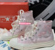 Converse 1970s pink cherry blossom embroidered petals crystal bottom high top women's high top canvas shoes sneakers A06221C