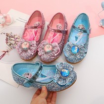 Childrens shoes for girls single shoes 2021 New Korean version of soft crystal princess shoes in big Children soft bottom baby performance shoes