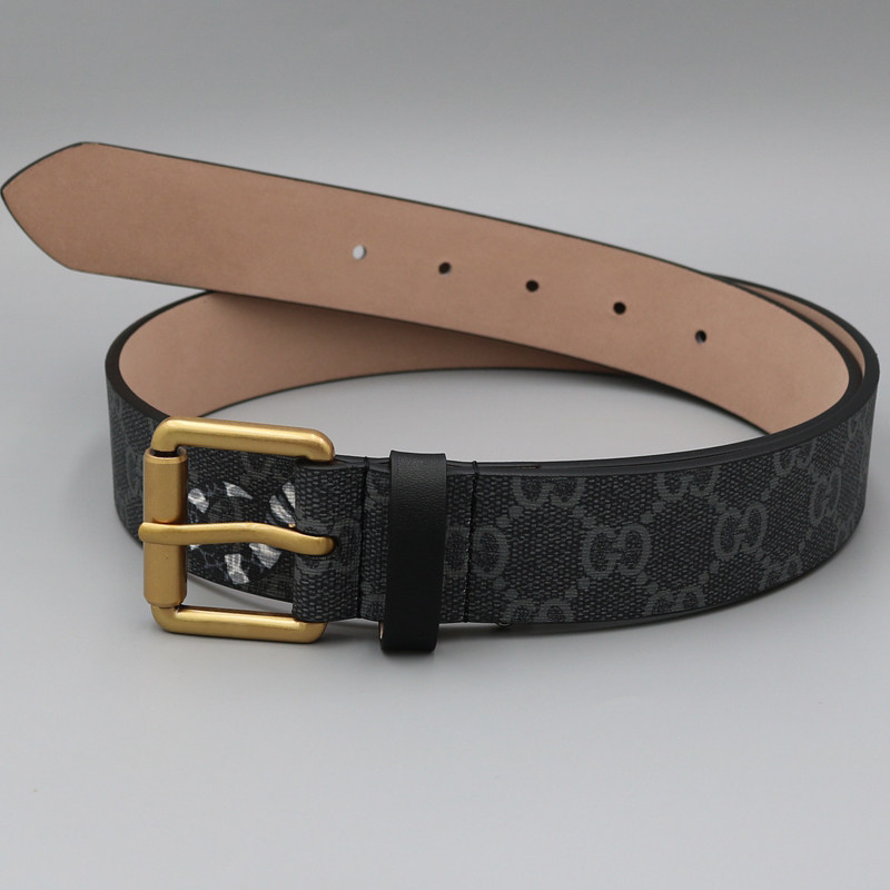 black serpentine All copper Pin buckle youth genuine leather leisure time belt cowhide schoolboy Britain trend Belt