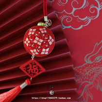 Splendid hand bobby embroidery material bag handmade diy Chinese style sachet this year car bag pendant new year gift
