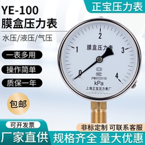 Diaphragm pressure gauge low pressure gauge diaphragm box natural gas meter YE100-100