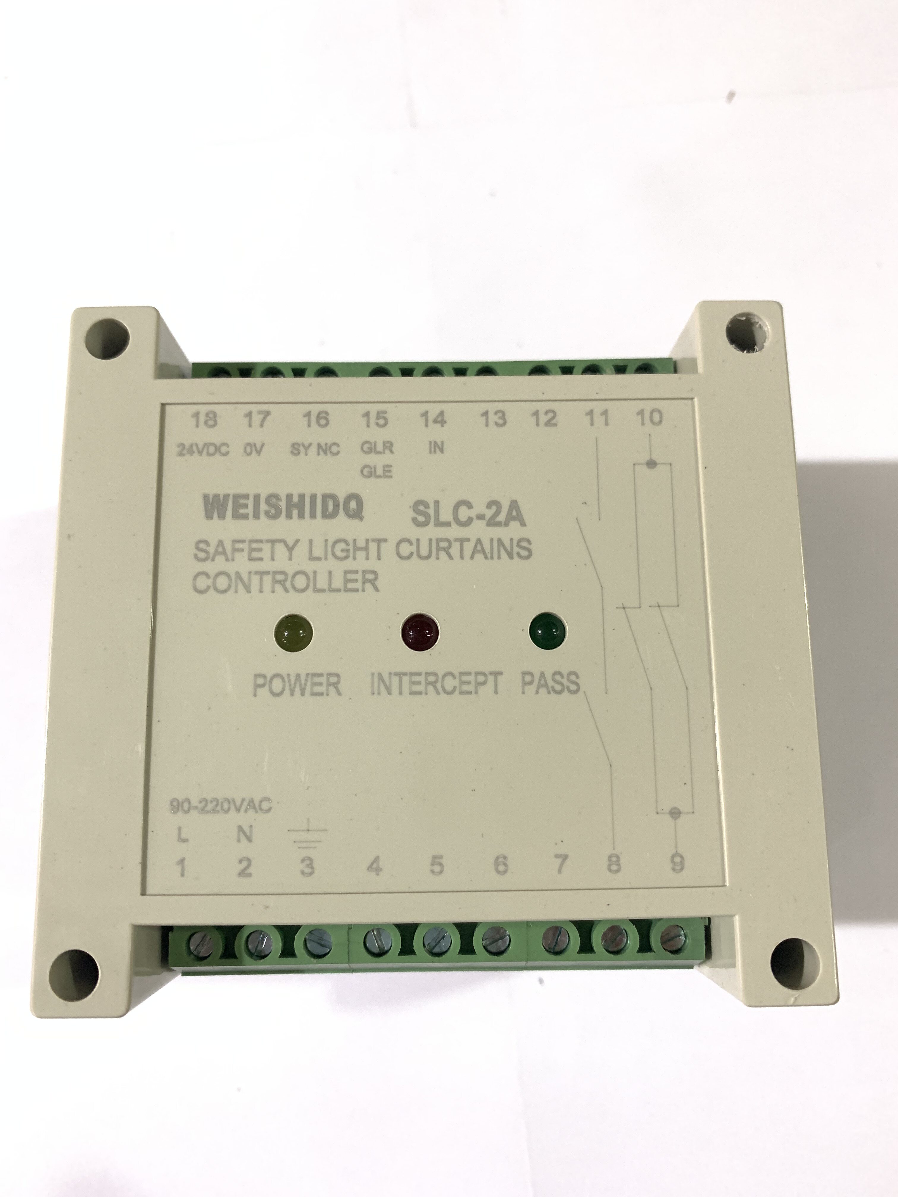 Safety Light Barrier Controller Infrared Light Curtain Driver Punch Light Barrier Protector SLC-2A Rail Mount