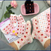 Cô gái Nhật Bản dễ thương vớ ren bông dâu trong vớ Phim hoạt hình hoang dã chic mùa thu và mùa đông học sinh vớ da Vớ bông