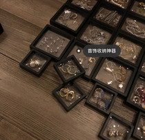Korea ins earrings PE film jewelry storage box jewelry antioxidant transparent sealed box portable portable simple