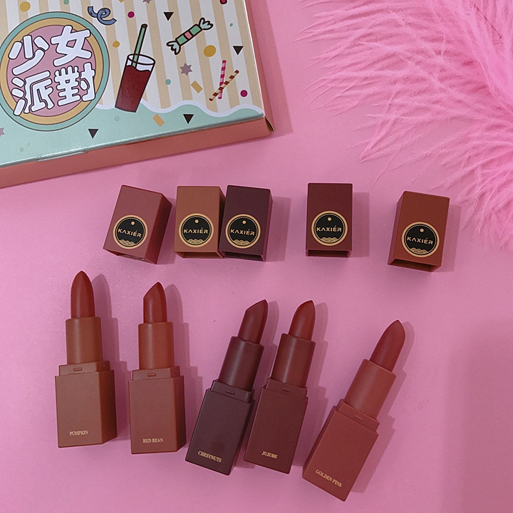 Mềm em gái sinh viên bên bí ngô đậu màu retro dì son môi son môi giữ ẩm kéo dài phù hợp merzy v13