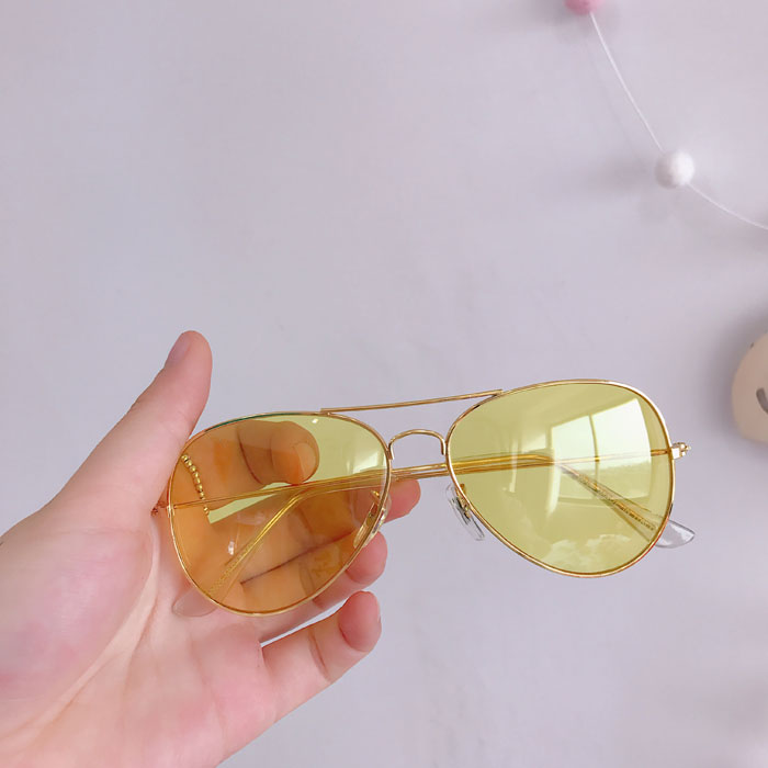 Hàn Quốc phong cách Harajuku phim thủy tinh retro kính râm cô gái mềm mại hoang dã độ dốc màu trong suốt 蛤蟆 kính râm kính bảo vệ mắt