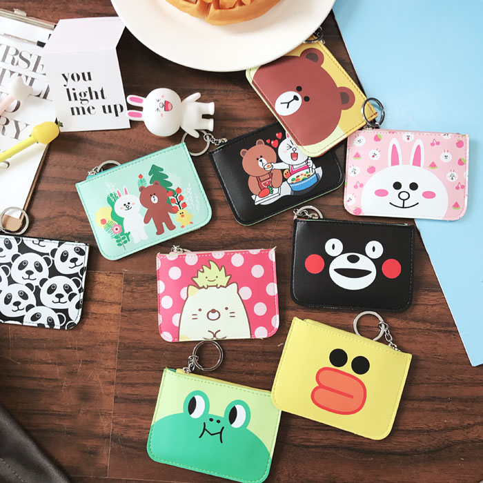 Mới sinh viên Hàn Quốc em gái mềm dễ thương phim hoạt hình động vật ví tiền xu thời trang sáng tạo túi nhỏ Harajuku túi tiền ví da nam