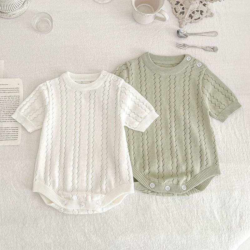 Baby Baby Back Butt Summer Thin Air Conditioner Clothes Creep Girl Knitting Cotton Converter Newborn Triangle Hardclothes