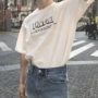 CL 2019 phiên bản tiếng Hàn mới của áo thun trắng tay ngắn in họa tiết nam mùa hè sành điệu - Áo phông dài áo thun trơn