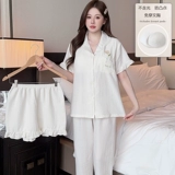 Топ с чашечками, летняя пижама, штаны, комплект, короткий рукав, 3 предмета