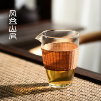 Fenggu Mountain House Japanese transparent glass Road Cup bamboo silk buckle insulation male Cup Zen heat-resistant thick tea divider