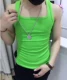 Lycra cotton tự canh cổ vuông vest nam triều chạm đáy thanh niên nam căng mọng mùa hè mồ hôi từ vest vest