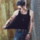 Lycra cotton tự canh cổ vuông vest nam triều chạm đáy thanh niên nam căng mọng mùa hè mồ hôi từ vest vest
