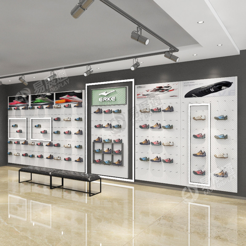 Brand Special Selling Shop Straight Podcast Shoes Shop Shoe Rack Display Rack shop Furnishing Upper Wall Shelf Multilayer Mesh Red Show Shelf