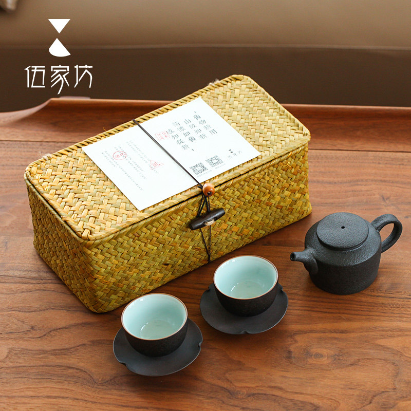 The Wu family fang ceramic teapot single small tea pot of filtering device creative flat cover CiHu kung fu tea set