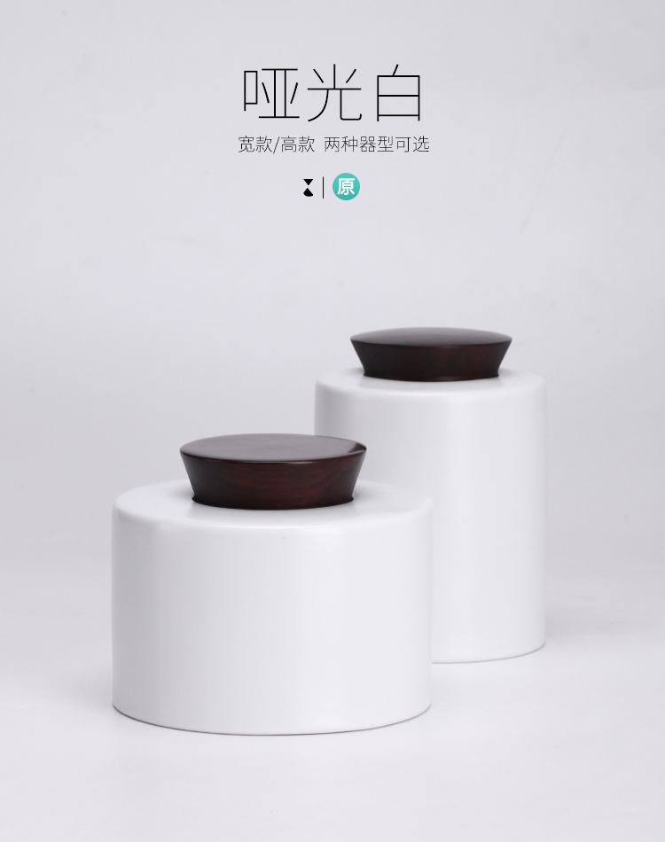 White porcelain ceramic seal caddy fixings receives fresh tea boxes portable travel wooden cover small jar tea boxes