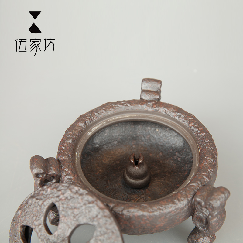 The Wu family workshop of Thai three legs aroma stove craft iron glaze creative censer there are antique furnishing articles at home