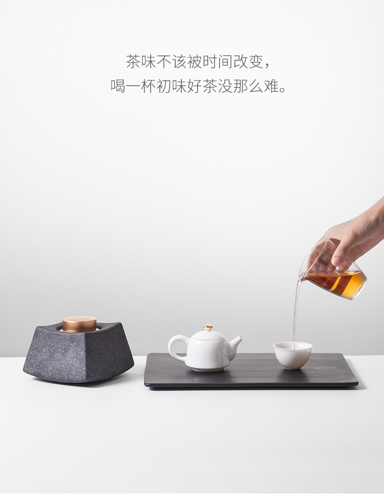 The Wu family fang ceramic tea pot metal cover POTS seal tea boxes portable porcelain jar with cover household