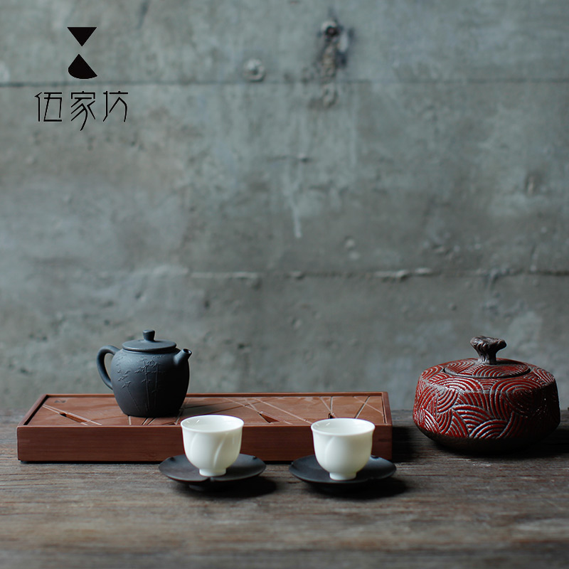 The Wu family fang XiangYunRuiCai caddy fixings ceramic glaze iron packing seal pu 'er tea retro large POTS