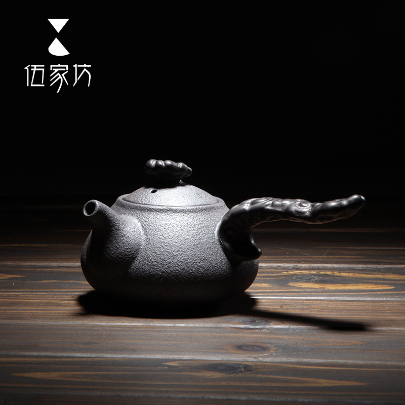 The Wu family fang brocade pot pot large teapot filter ceramic pot side put the pot of kung fu tea pot