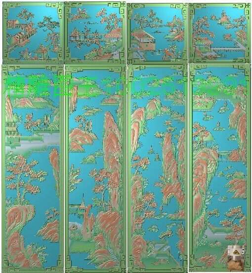 Landscape Top Box Cabinet Large Wardrobe Flowers Birds All Season Flower Fine Sculpture Picture Book Cabinet Door Panel Antique Furniture Reliquate Plot Grayscale