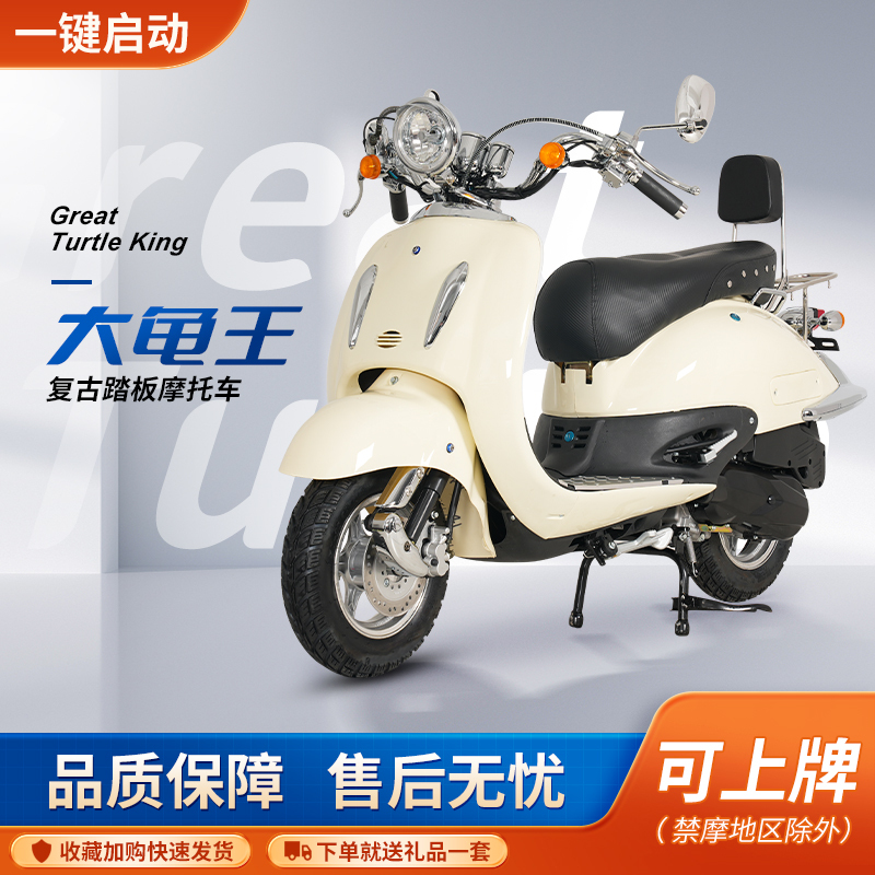 Brand New Retro Big Turtle King Scooter, 150Cc Fuel-Powered, National Standard Iv, Electric Injection, Can Be Registered, Suitable for Men and Women