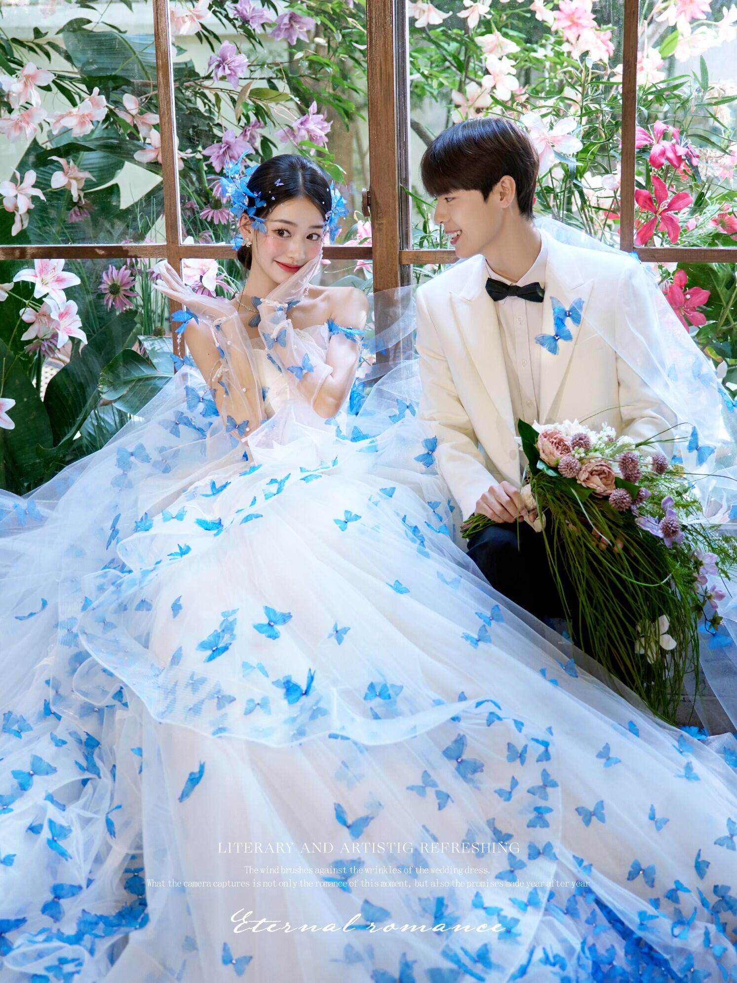 blue butterfly wedding dress New arrival: premium blue tulle butterfly train wedding dress – the hottest  choice for destination weddings! french romance, reimagined