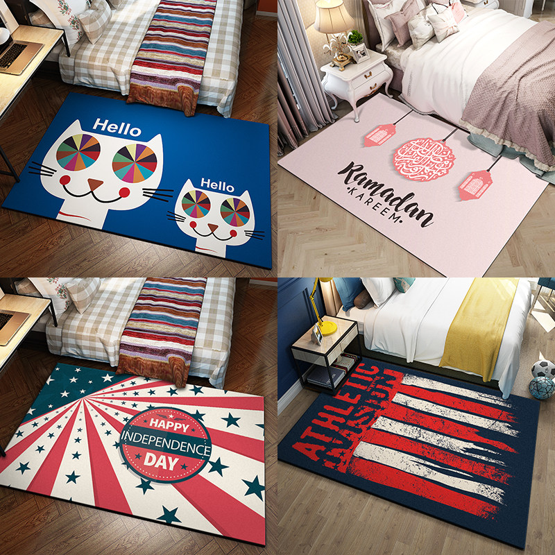 Carpet Living Room Simple Modern Home Sofa Coffee Table Mat Nordic Geometric Bedroom Custom Room Floor Mat Machine Washable
