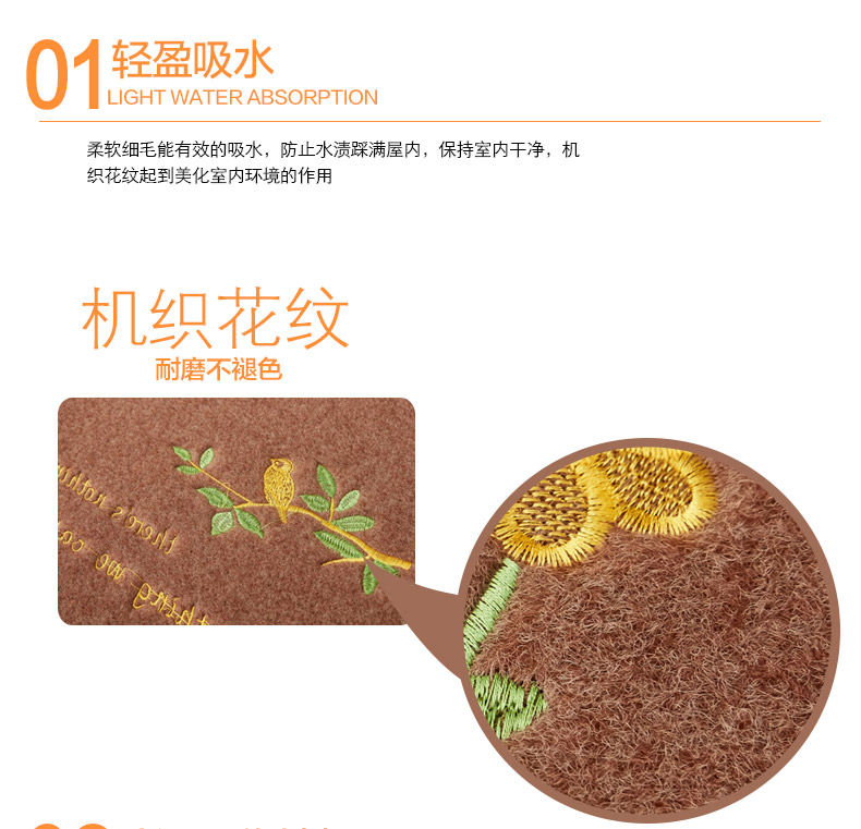Jiarui nhập cửa thảm nhà cửa thảm phòng ngủ phòng khách nhà bếp phòng tắm thấm thảm tùy chỉnh thảm thảm nhà bếp