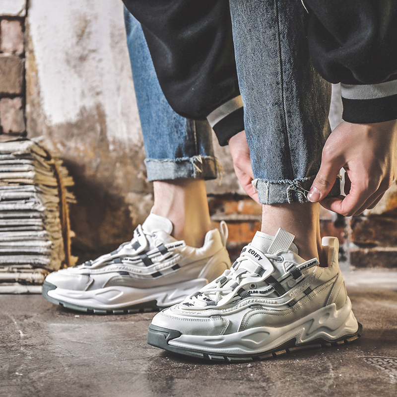 Hong Kong tide brand Supreme with the same breathable thick bottom heightening men's shoes men's casual wild sports daddy shoes men