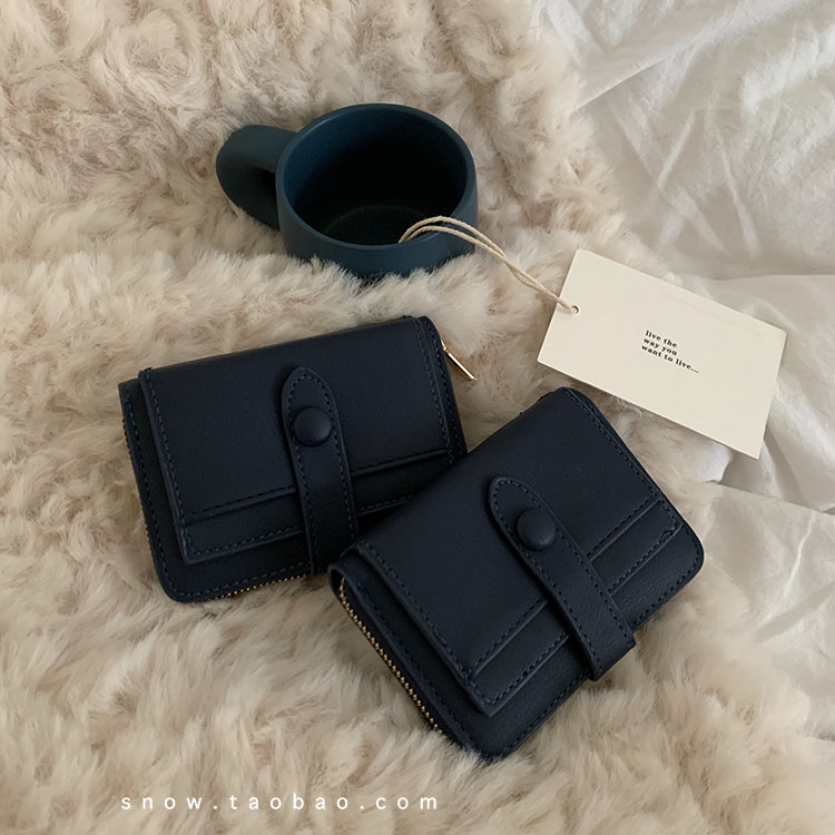 South Korea Ins Wind Niche Design Wallet Female Short brief Brief about small, zero money coin bag card multi-position students