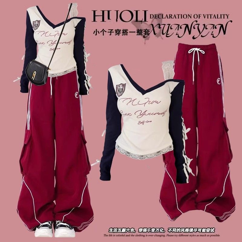 Trendy Girls Navy 2-Piece Outfit with Cargo Pants - Detail image 3