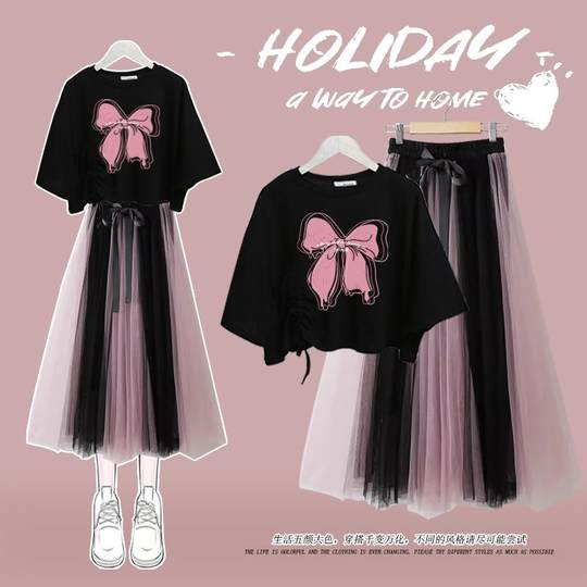 Big Children's New Summer Bow Short-Sleeve T-Shirt